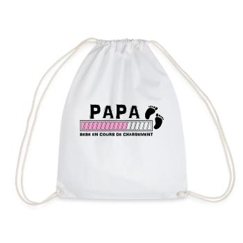 bébé en cours de chgt papa rose - Sac de sport léger - blanc - Devant