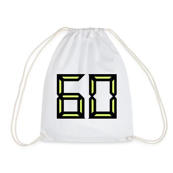 60 ANS. 60e ANNIVERSAIRE. ANNIVERSAIRE 60 ANS - Sac de sport léger - blanc - Devant