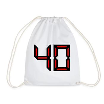 40. 40 YEARS. 40th ANNIVERSARY. BIRTHDAY 40 YEARS. - Drawstring Bag - white - Front
