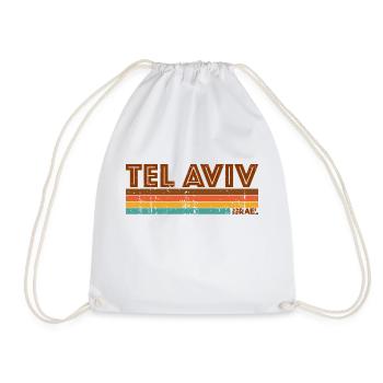 Vintage 1980s Style Tel Aviv Israel - Sac de sport léger - blanc - Devant