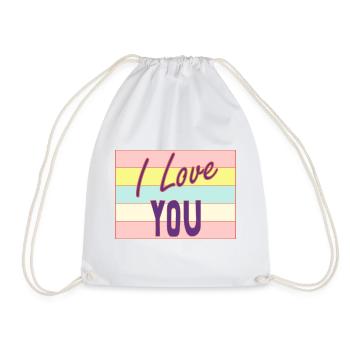 LOVE. COUPLE. JUST MARRIED. bachelorette party. SAINT VALENTINE. - Drawstring Bag - white - Front