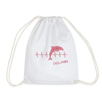 Dolphin Herzschlag Love Dolphins Delfin - Turnbeutel - Weiß - Vorne
