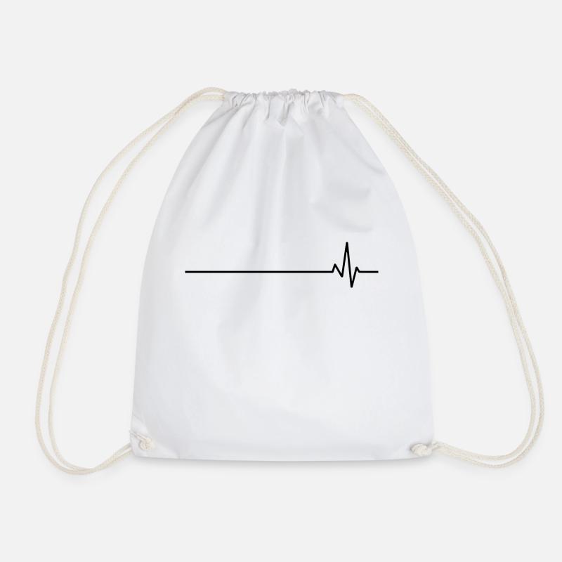 Mountain in the heartbeat - Drawstring Bag - white