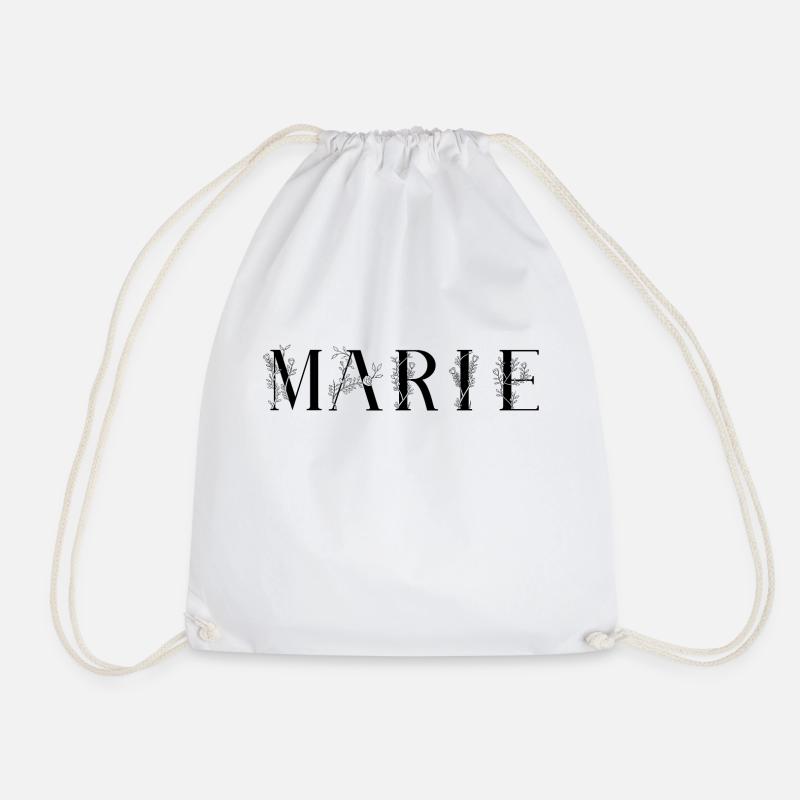 Name - Marie - Drawstring Bag - white