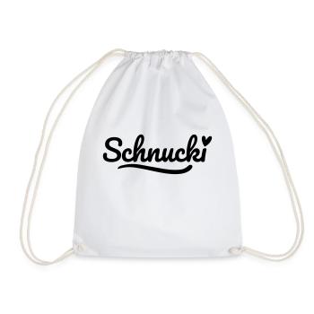 Schnucki Schrift Herz - Turnbeutel - Weiß - Vorne