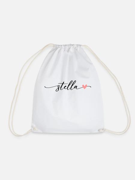 Stella Name Kalligrafie Schrift - Turnbeutel - Weiß
