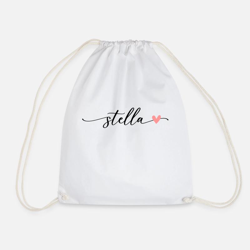 Stella Name Kalligrafie Schrift - Turnbeutel - Weiß