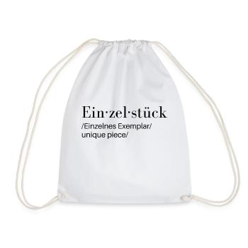 Einzelstück. unique piece. einmalig - Turnbeutel - Weiß - Vorne