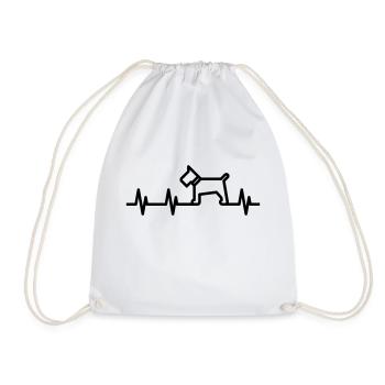 Battement de cœur de chien, amour animal, amoureux des animaux - Sac de sport léger - blanc - Devant