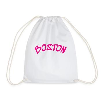 Boston - Massachusetts - USA - America - Drawstring Bag - white - Front