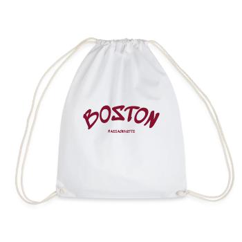 Boston - Massachusetts - USA - America - Drawstring Bag - white - Front