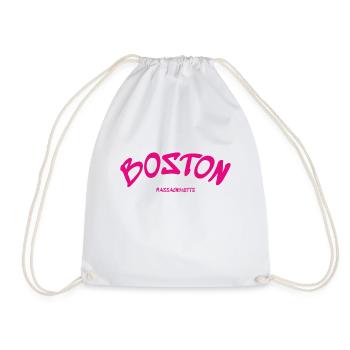 Boston - Massachusetts - USA - America - Drawstring Bag - white - Front