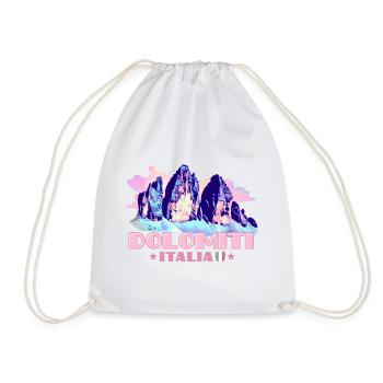 Dolomiti Italia Dolomiten Drei Zinnen Andenken - Turnbeutel - Weiß - Vorne