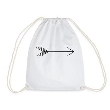 arrow - Drawstring Bag - white - Front