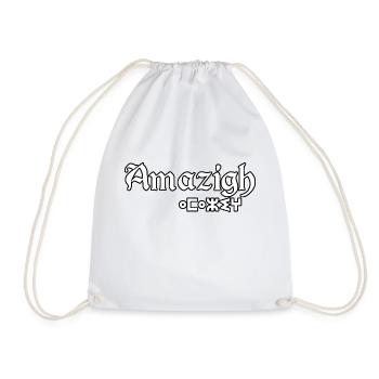 amazigh TIFINAGH AMAZIGH ART AND I AM KABYLE - Drawstring Bag - white - Front