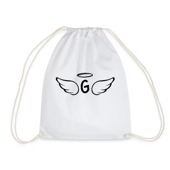 Letter g angel wings - Drawstring Bag - white - Front