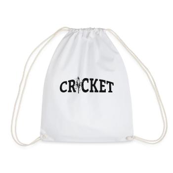Cricket Lettering with Bat - Kricket - Turnbeutel - Weiß - Vorne
