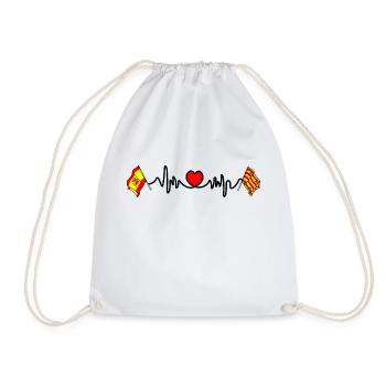 Cardio heart flag Spain, flag Ibiza island - Drawstring Bag - white - Front