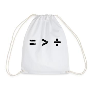 Equality is Greater than Division - Symbole Mathe - Turnbeutel - Weiß - Vorne
