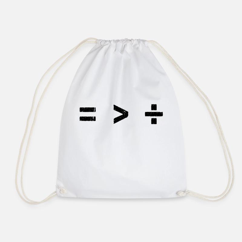 Equality is Greater than Division - Symbole Mathe - Turnbeutel - Weiß