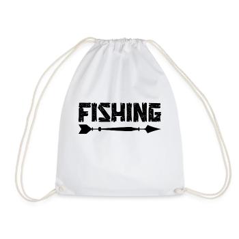 Angler Spruch Fischen Fischer Geschenksidee - Turnbeutel - Weiß - Vorne