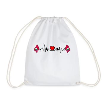 Heart rate cardio for Abruzzo Italy - Drawstring Bag - white - Front