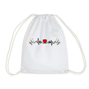 Heart rate cardio for Apulia Italy - Drawstring Bag - white - Front