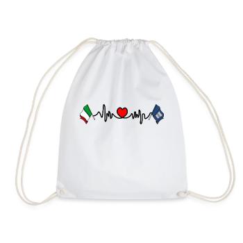 Cardio Herz Flagge Italien, Flagge Region Basilikata - Turnbeutel - Weiß - Vorne