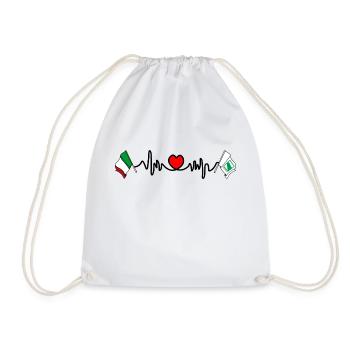 Cardio cardiaque avec drapeau Italie, Émilie-Romagne - Sac de sport léger - blanc - Devant
