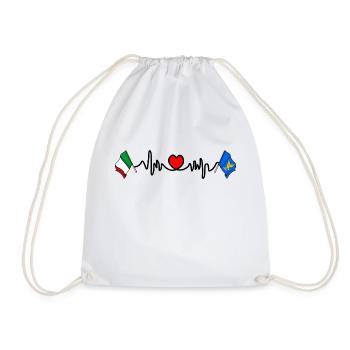 Cardio Heart Flagge Italien Friaul-Julisch Venetien - Turnbeutel - Weiß - Vorne