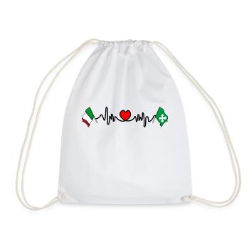 Cardio cardiaque Drapeau Italie, région Lombardie - Sac de sport léger - blanc - Devant