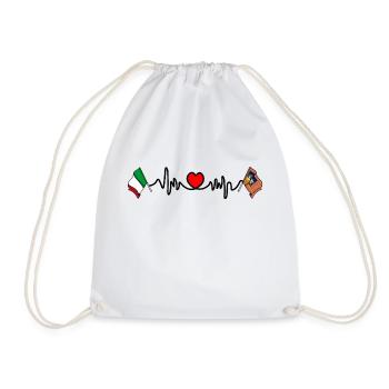 Cardio heart Flag Italy region Veneto - Drawstring Bag - white - Front