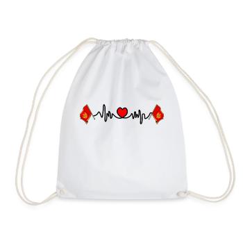 Heart rate cardio for Montenegro - Drawstring Bag - white - Front