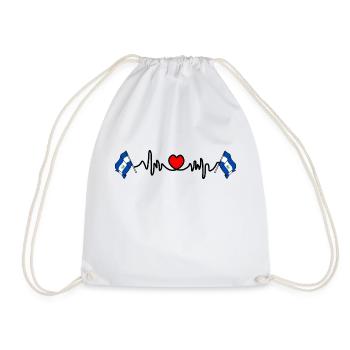 Heart rate cardio for El Salvador - Drawstring Bag - white - Front