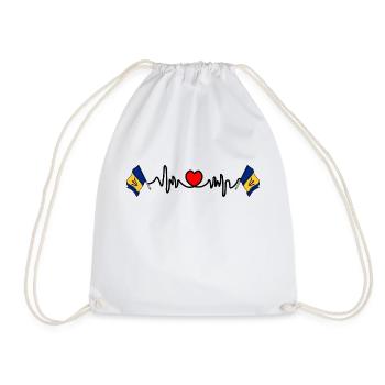 Heart rate cardio for Barbados - Drawstring Bag - white - Front