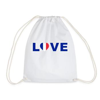 Love France Heart Design - Drawstring Bag - white - Front