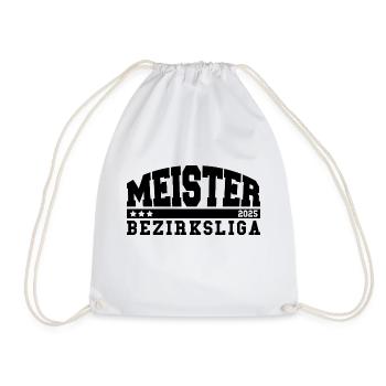 Meister 2025 Bezirksliga Aufstieg Fußball - Turnbeutel - Weiß - Vorne