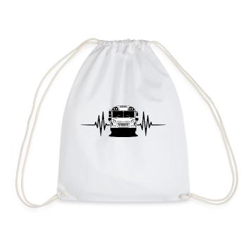 Heartbeat Bus - Drawstring Bag - white - Front