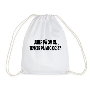 Je me demande si la bière pense aussi à moi. - Sac de sport léger - blanc - Devant