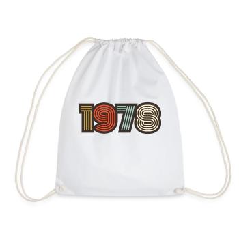 1978 retro vintage - Drawstring Bag - white - Front