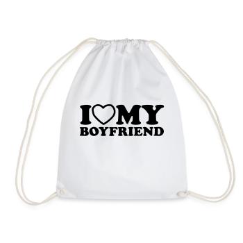 J'aime mon petit ami. - Sac de sport léger - blanc - Devant