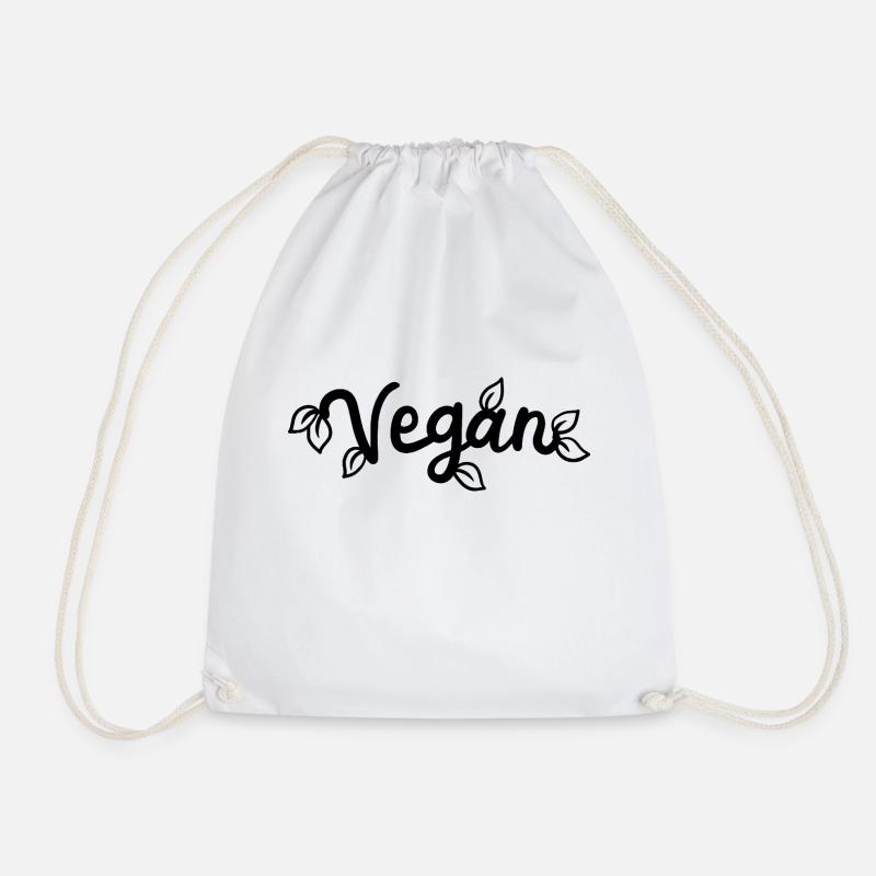 VEGAN - Drawstring Bag - white