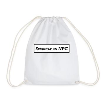 Heimlich ein NPC - Turnbeutel - Weiß - Vorne