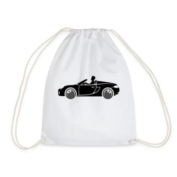 Car Sports Car Convertible - Drawstring Bag - white - Front