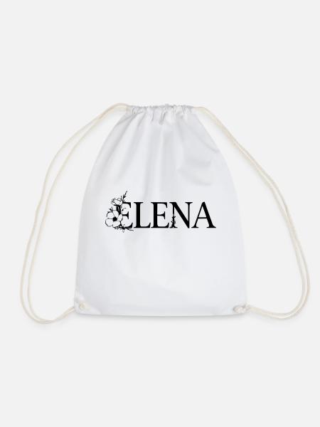 Elena | Name with Flower (Vectorgraphic) - Turnbeutel - Weiß