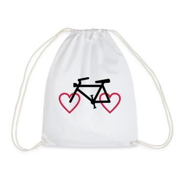 2541614 129298473 CYCLING HEART - Drawstring Bag - white - Front