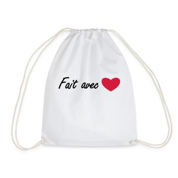made with love - Drawstring Bag - white - Front