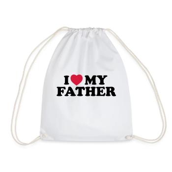 I love my father - Drawstring Bag - white - Front