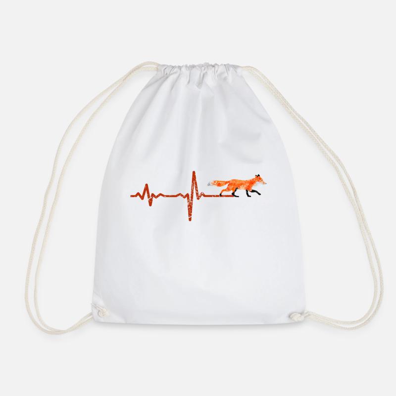 Heartbeat Fuchs - Geschenk - Turnbeutel - Weiß