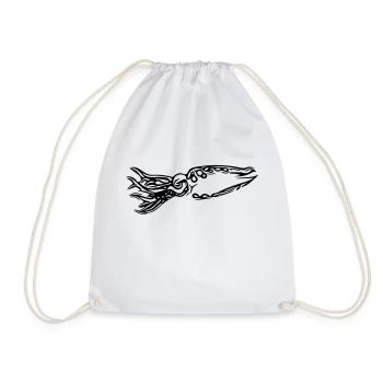 Tintenfisch - Turnbeutel - Weiß - Vorne